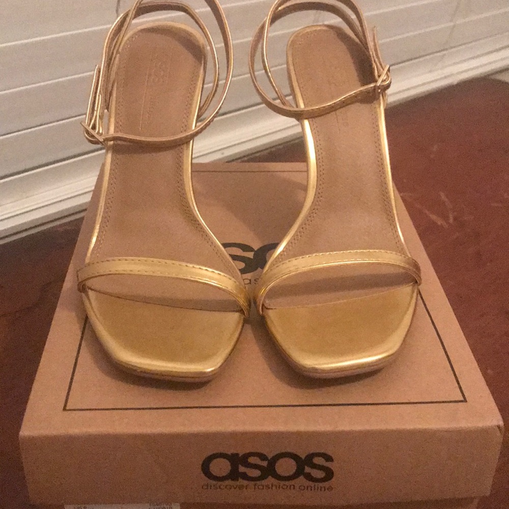 Gold Strappy Shoes